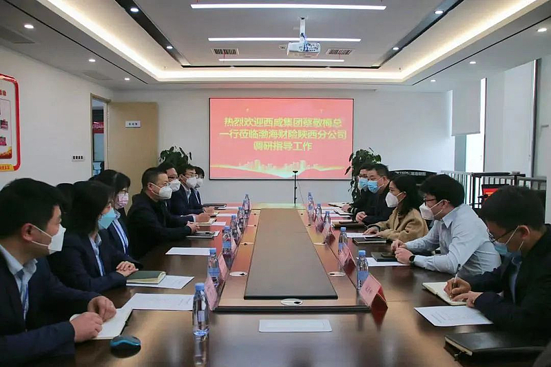 西咸集團董事、副總經理蔡敬梅帶隊赴渤海財險交流座談